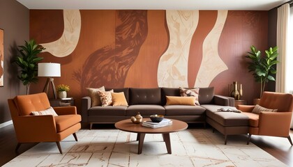 Photo interior modern design room 3d illustration;