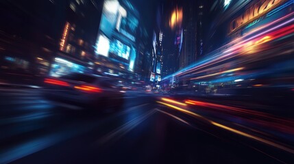 Motion speed lighting in the city