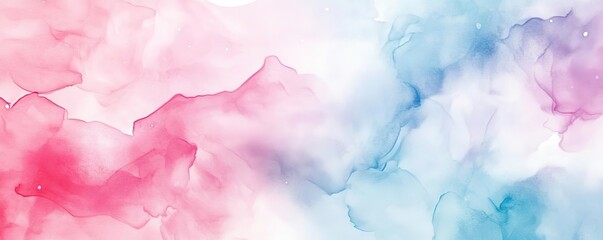 Obraz premium Colorful abstract watercolor background blending pink and blue hues for artsy, creative projects and designs.