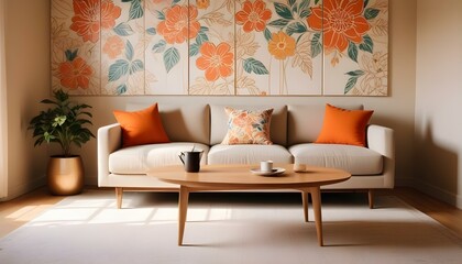 Photo interior modern design room 3d illustration;