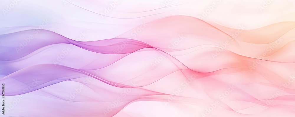 Poster a serene abstract background featuring soft waves in pastel colors, perfect for creating a calm and 