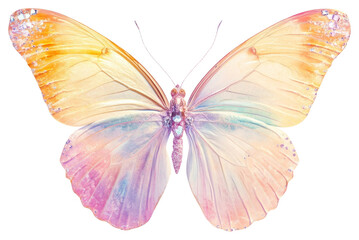 PNG Soft pastel color butterfly colors invertebrate colorful.