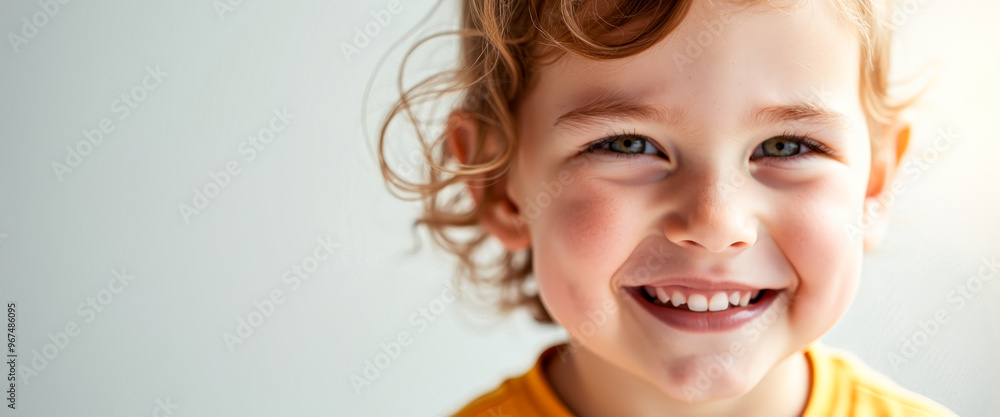 Sticker Portrait of a Happy Young Girl