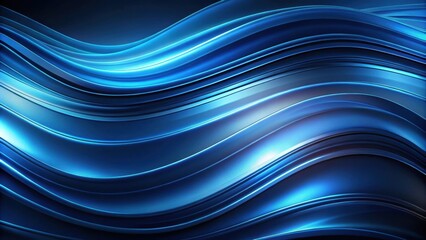 Abstract background with blue curves and waves, high-end light, in blue and black tones, ideal for product display , Blue