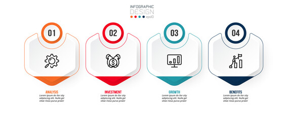 Infographic template business concept with step.
