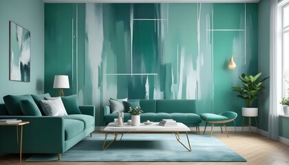 Photo interior modern design room 3d illustration;