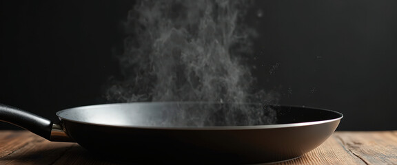 Empty Frying Pan With Steam Rising Up