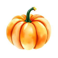 Obraz premium Pumpkin isolated on transparent background. Watercolor illustration.