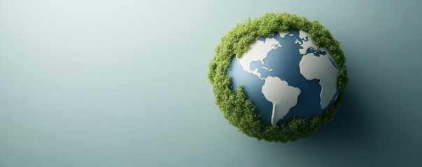 Futuristic Earth with interconnected green cities powered by renewable energy, symbolizing global sustainable development, sustainability, global progress