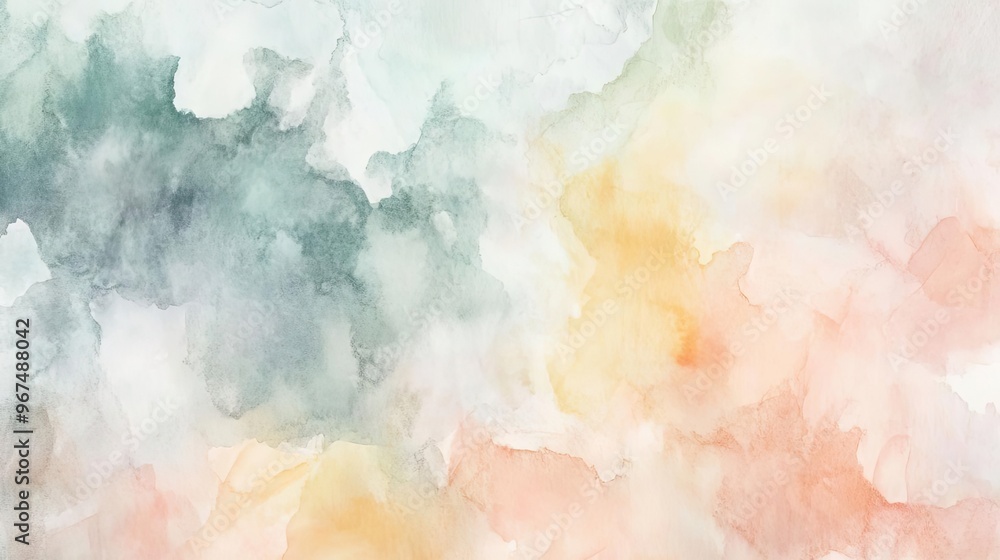 Poster a soft and dreamy abstract watercolor texture with gentle colors blending harmoniously for a calming