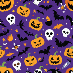 Halloween Seamless Pattern Vector Design