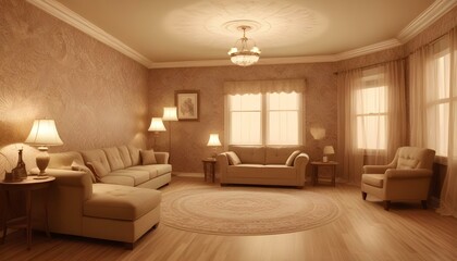 Photo interior modern design room 3d illustration;