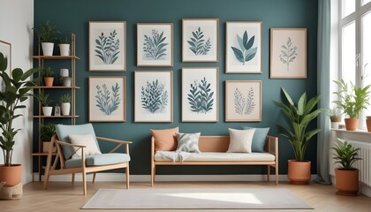 Photo interior modern design room 3d illustration;