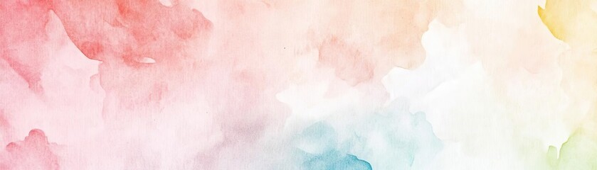 Fototapeta premium A soft watercolor background featuring gentle hues of pink, blue, and yellow. Ideal for creative projects, invitations, or website designs.
