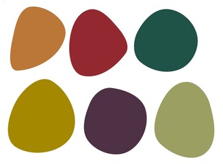 set of abstract colorful shapes in the form of spots on a white background