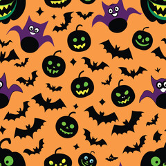 Halloween Seamless Pattern Vector Design