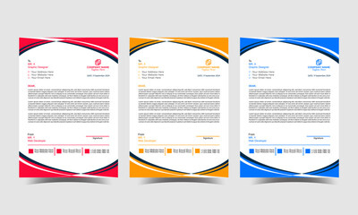 Professional  creative modern  business letterhead design corporate A4 Template
