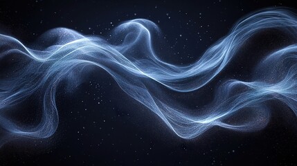 Obraz premium an abstract depiction of wind with curved flowing lines or particles in motion isolated on a dark background