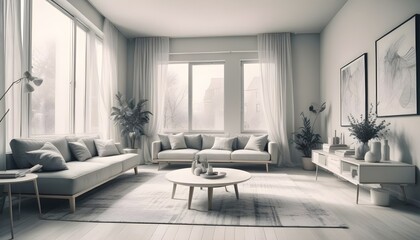 Photo interior modern design room 3d illustration;