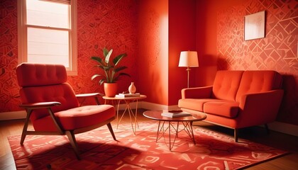 Photo interior modern design room 3d illustration;