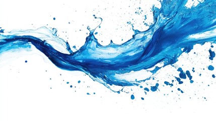 Obraz premium White background with abstract blue splashes swirl