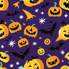 Halloween Seamless Pattern Vector Design