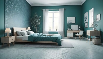 Photo interior modern design room 3d illustration;