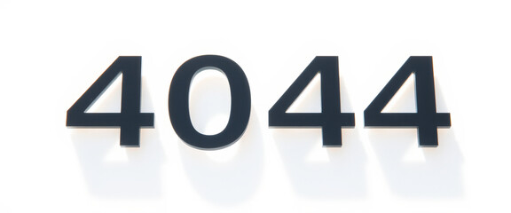 Black 4044 Number on White Background
