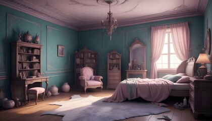 Photo interior modern design room 3d illustration;