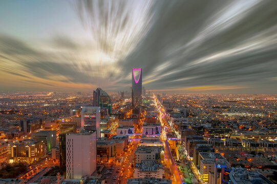 Riyadh skyline at night