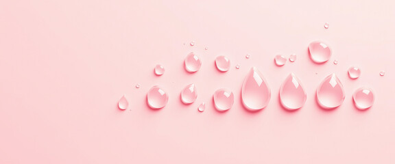 Water Drops on Pink Background