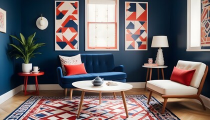 Photo interior modern design room 3d illustration;