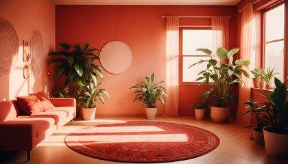 Photo interior modern design room 3d illustration;