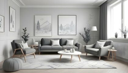 Photo interior modern design room 3d illustration;
