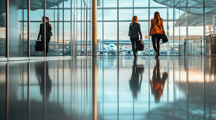 people walking in airport