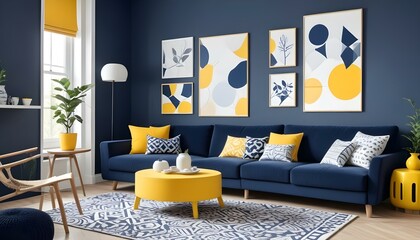 Photo interior modern design room 3d illustration;