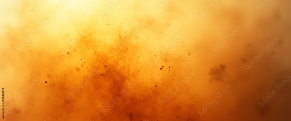 Poster abstract orange background with floating particles