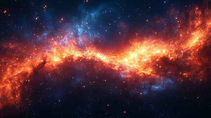 A vibrant cinematic galaxy with swirling stars and deep dark tones. Smooth textures and noise reduction create an awe-inspiring, high-quality cosmic view.