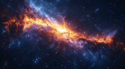 A vibrant cinematic galaxy with swirling stars and deep dark tones. Smooth textures and noise reduction create an awe-inspiring, high-quality cosmic view.