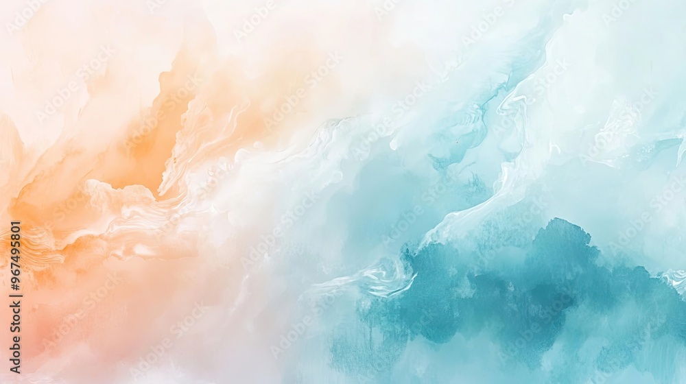 Poster a soft gradient of orange and blue hues, creating a serene and calming atmosphere for backgrounds or