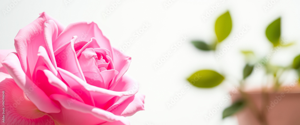 Poster Close-up of a Delicate Pink Rose Petal