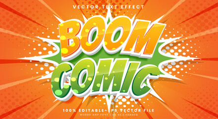 Boom Comic cartoon game style 3d editable text effect Template © Easin Arafat