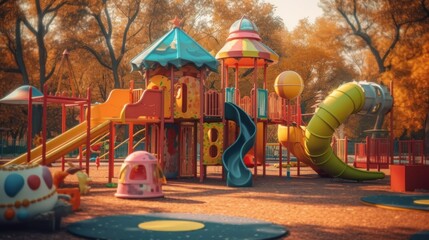 Colorful Playground in Autumn