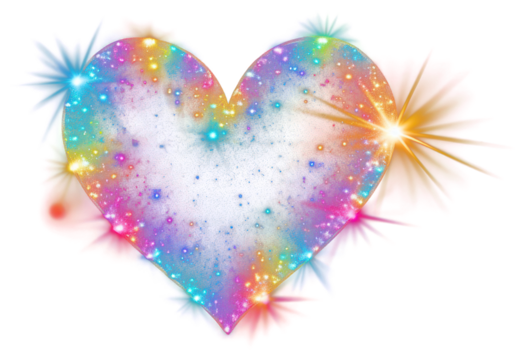 PNG Rainbow heart light night star.