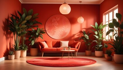 Photo interior modern design room 3d illustration;