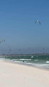 kite surfing on the beach