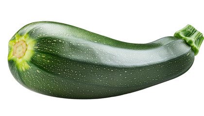 green zucchini isolated on white background, cut out, transparent