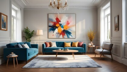 Photo interior modern design room 3d illustration;