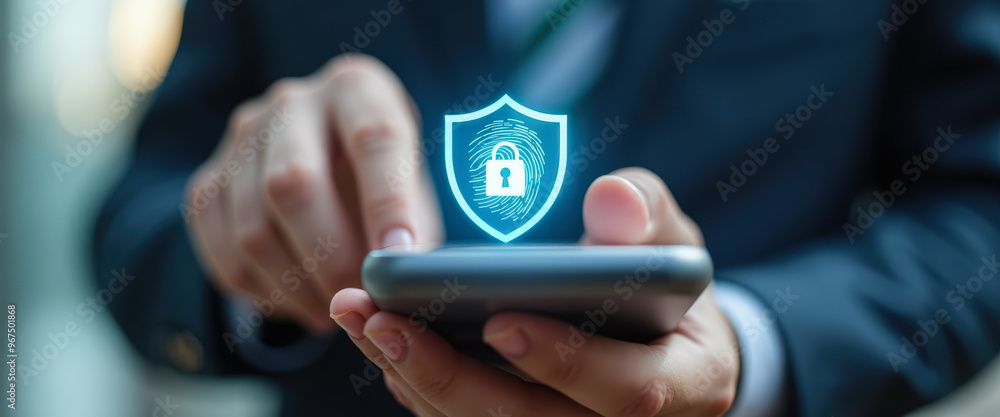 Poster secure mobile access with fingerprint authentication