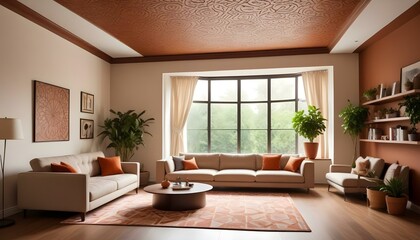 Photo interior modern design room 3d illustration;
